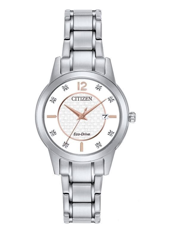 Diamond set Citizen watch stainless steel Eco-Drive ladies