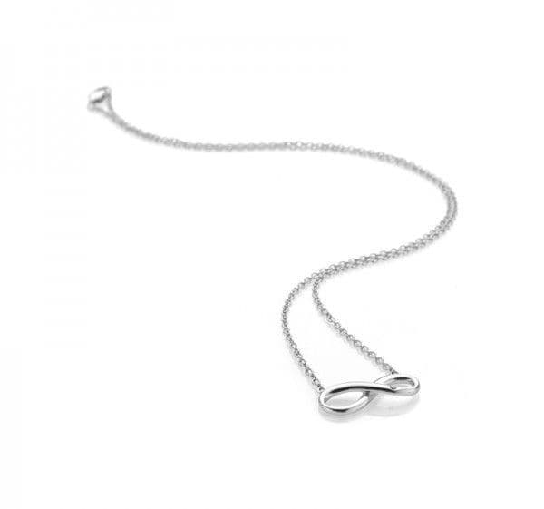 Diamond Set Infinity Sterling Silver Necklace pendant Hot Diamonds DN096