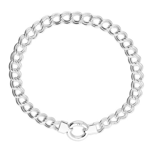 Double link curb bracelet with hidden circle clasp