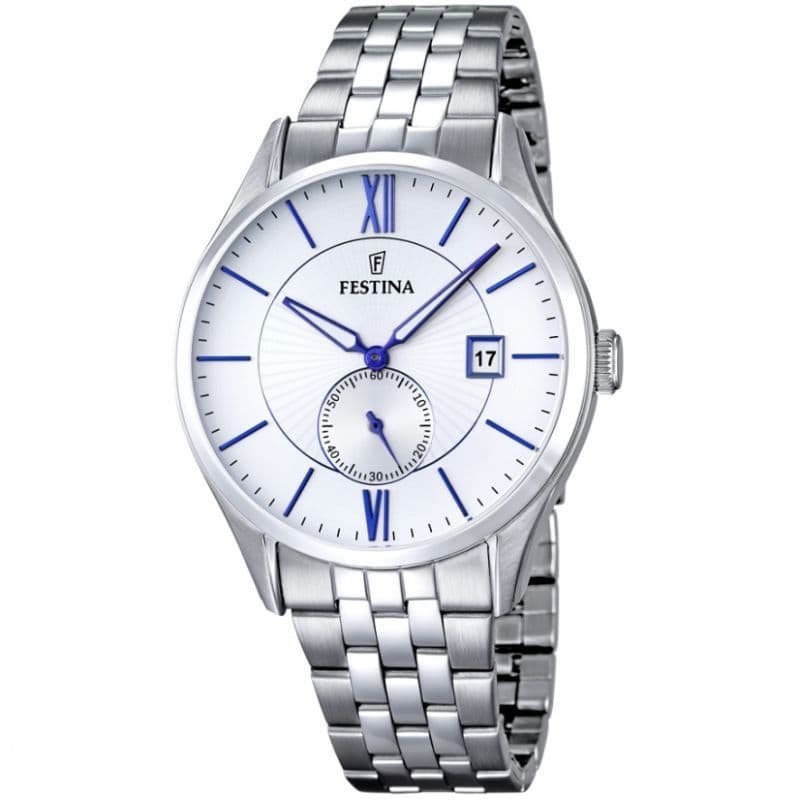 F16871/1 Festina Mens Stainless Steel Round Blue Bracelet Watch