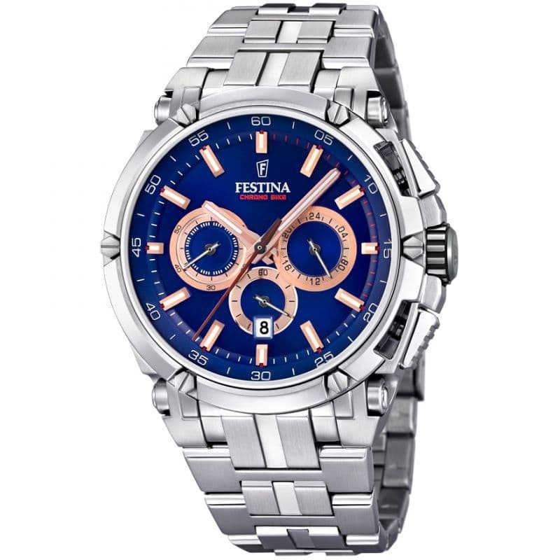 F20327/4 Blue  Festina Mens  Bracelet Watch With A Blue Dial