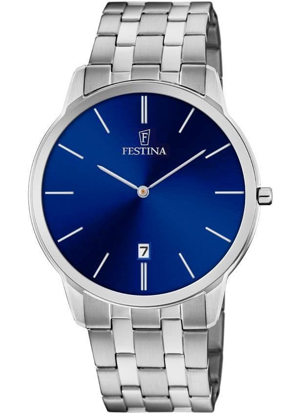 F6868/2 Festina Mens Stainless Steel Blue Round Bracelet Watch Date Feature