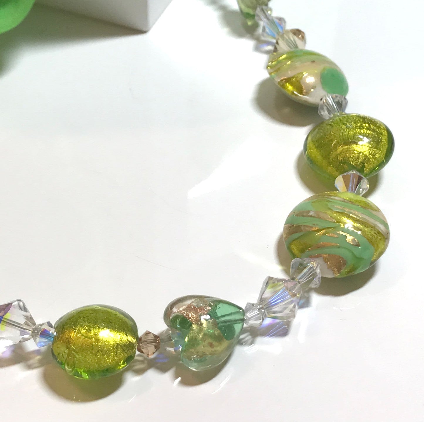 Fresh Green Italian Murano Glass Beaded Necklace