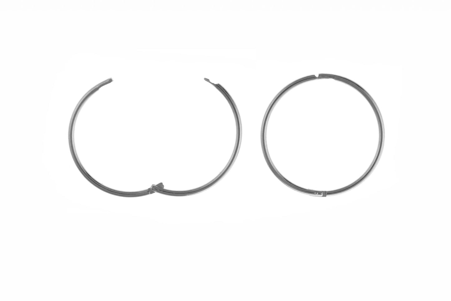 Hinged sleepers 12 mm sterling silver plain round hoop earrings