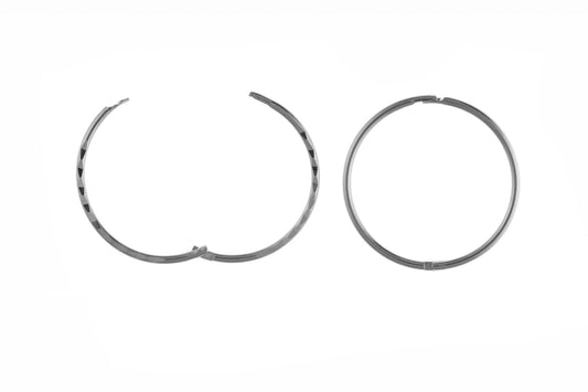 Hinged sleepers 16 mm sterling silver patterned round hoop earrings