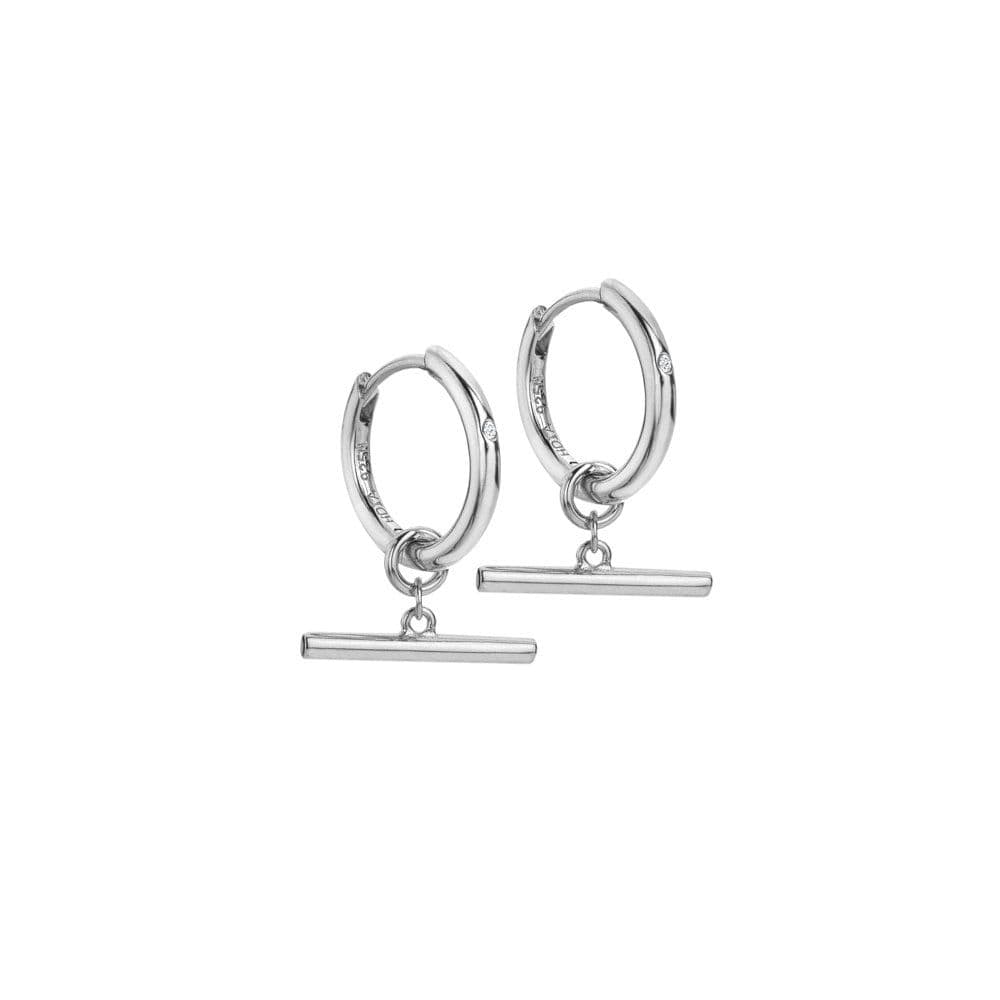 Hot Diamonds linked T-Bar hoop earrings DE734