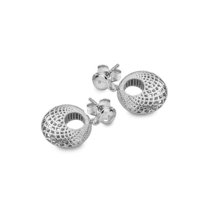 Hot Diamonds Sterling Silver Quest Filigree Circle Drop Earrings DE657