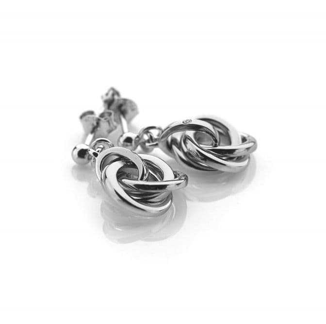 Hot Diamonds Sterling Silver Trio Interlocking Drop Earrings DE388