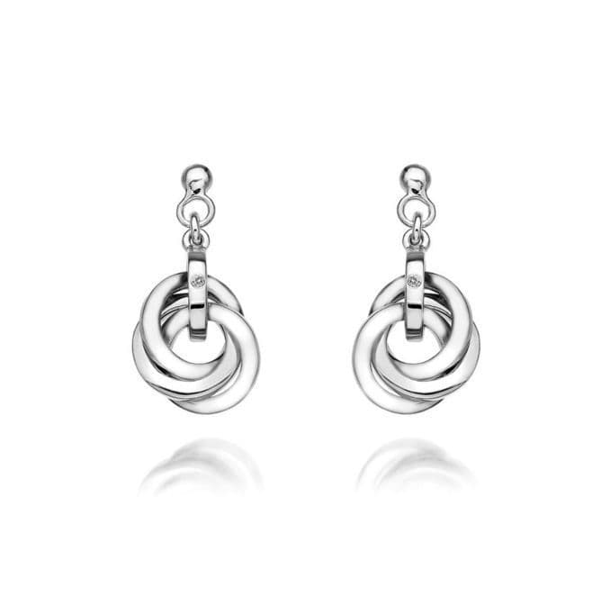 Hot Diamonds Sterling Silver Trio Interlocking Drop Earrings DE388