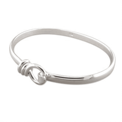 Ladies sterling silver loop hook bangle