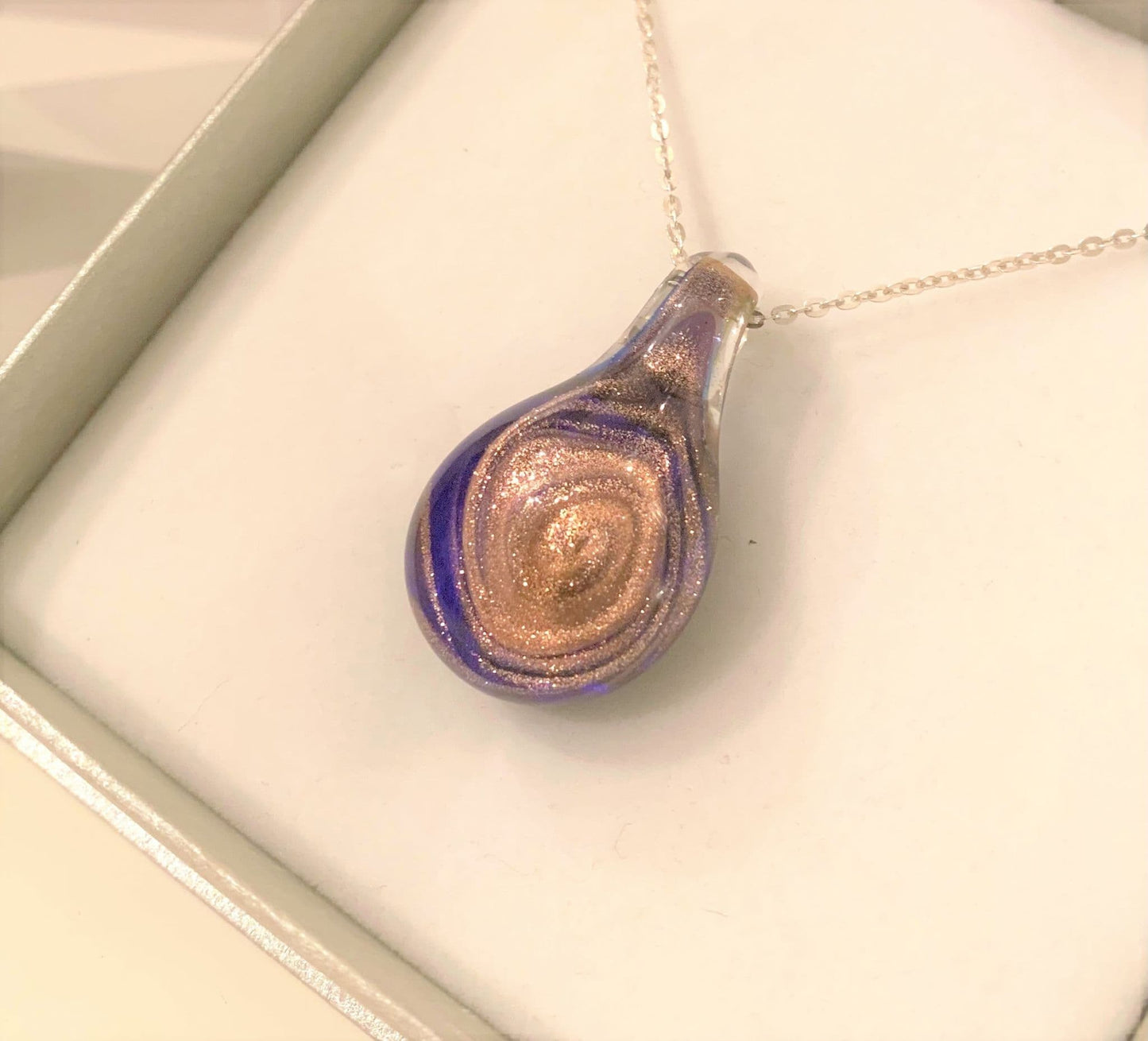 Murano Glass Tear Drop Pendant Blue