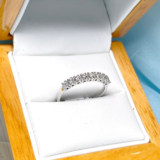 Half carat diamond claw set eternity ring white gold 51 points