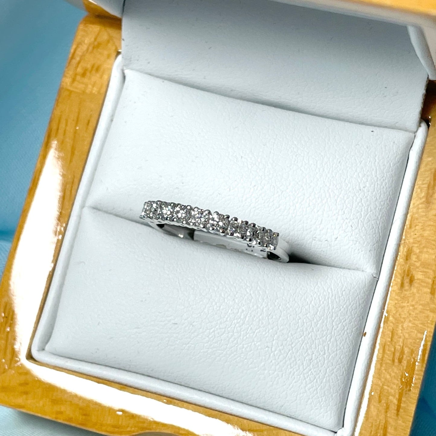 Half carat diamond claw set eternity ring white gold 51 points