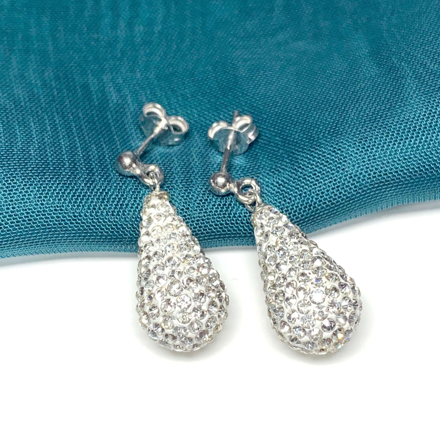 Not Tresor Paris white teardrop pear shaped drop earrings