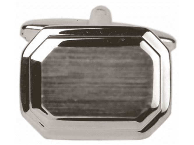 Octagonal brushed cufflinks chrome plated