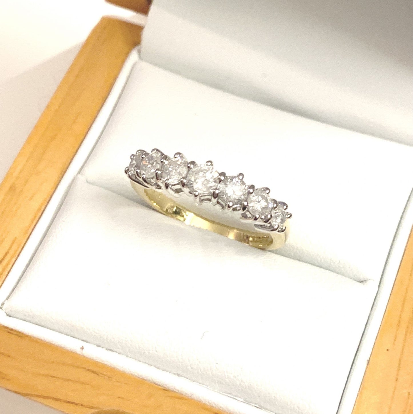 One carat yellow gold diamond eternity ring 100 points