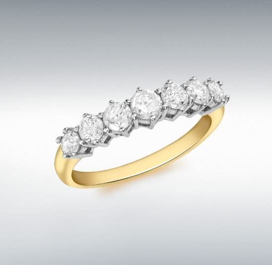 One carat yellow gold diamond eternity ring 100 points