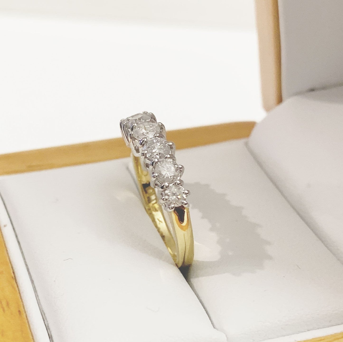 One carat yellow gold diamond eternity ring 100 points