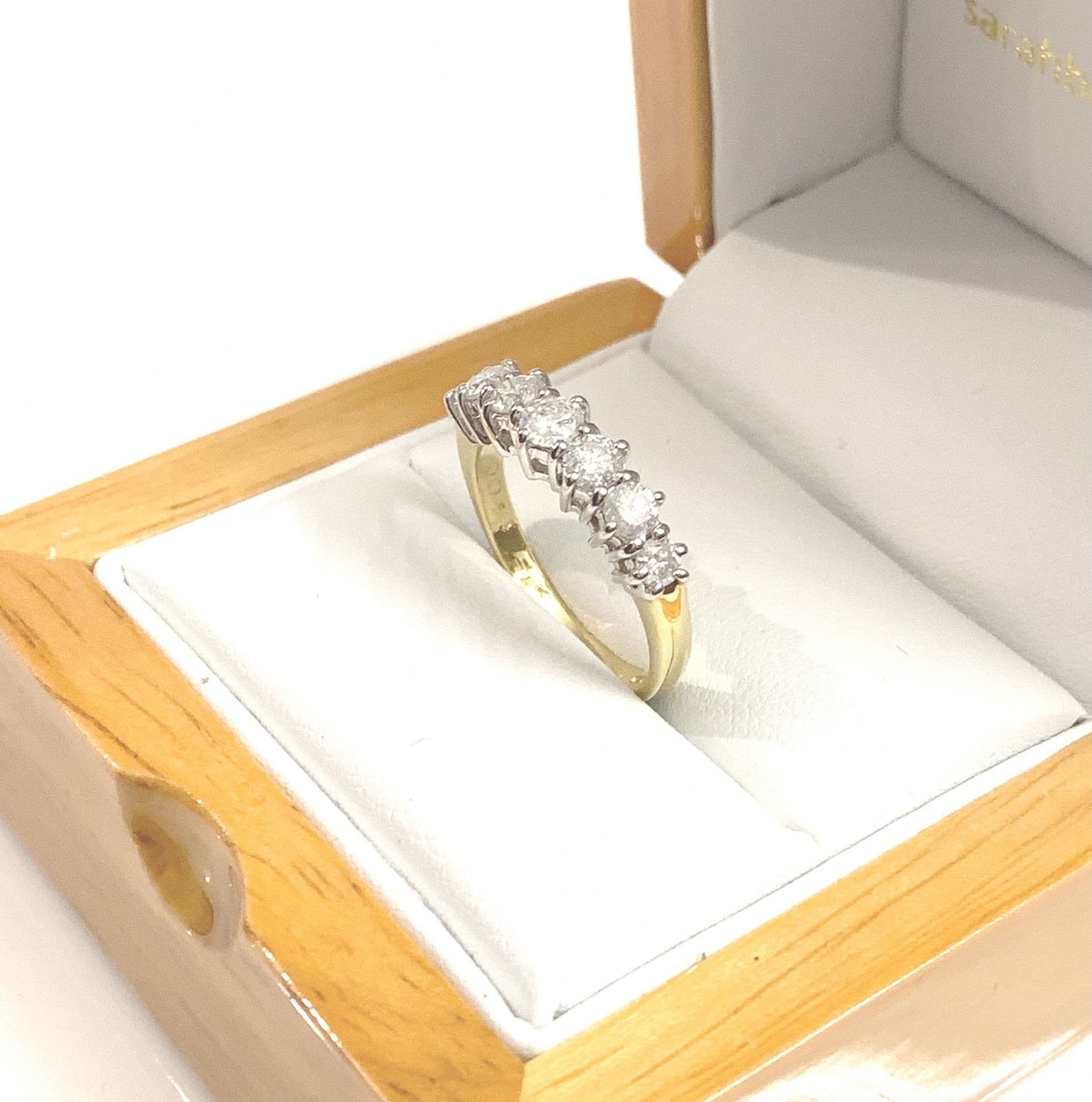 One carat yellow gold diamond eternity ring 100 points