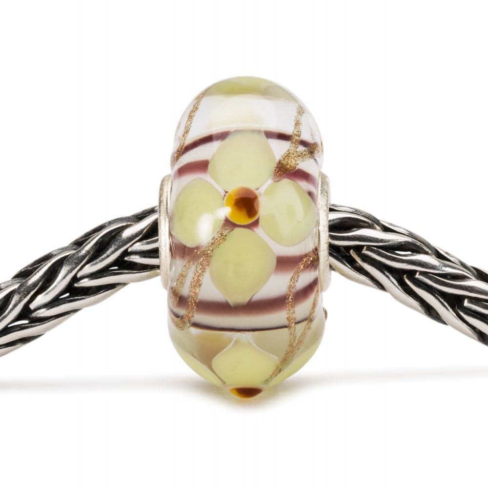 Pastel Flower Decor Trollbeads TGLBE-20136 Glass Bead