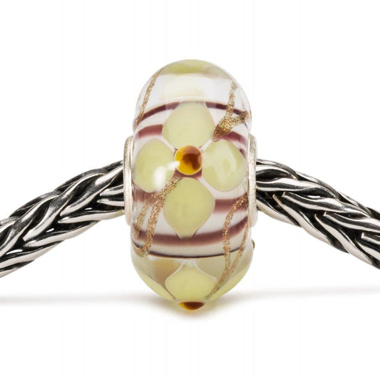 Pastel Flower Decor Trollbeads TGLBE-20136 Glass Bead