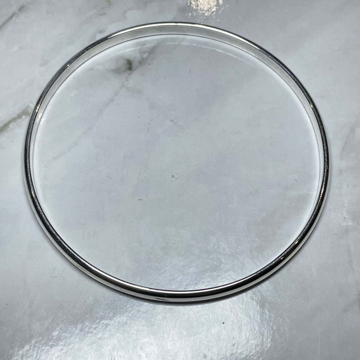 Plain polished 3 mm sterling silver round slave bangle