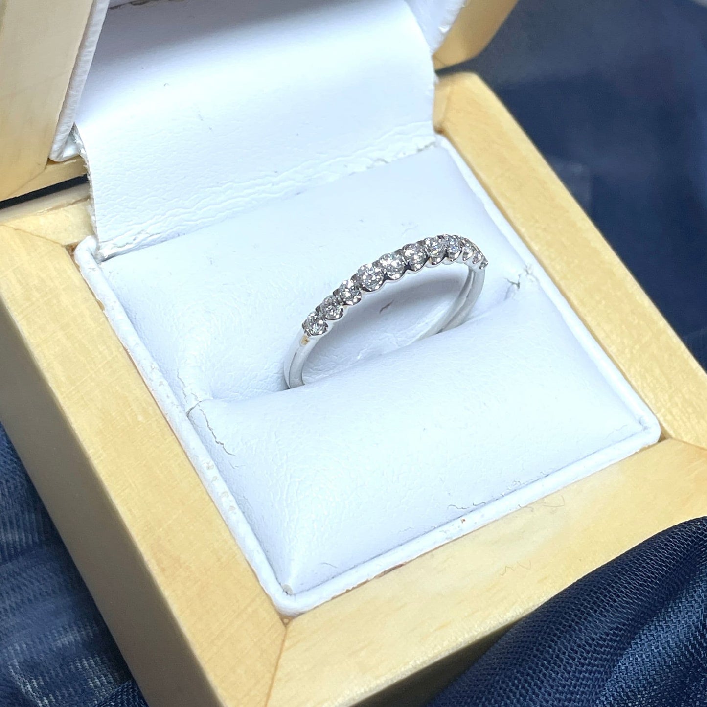 Platinum diamond claw set eternity ring 34 points