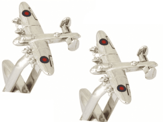 RAF lancaster bomber aircraft plane cufflinks silver plated