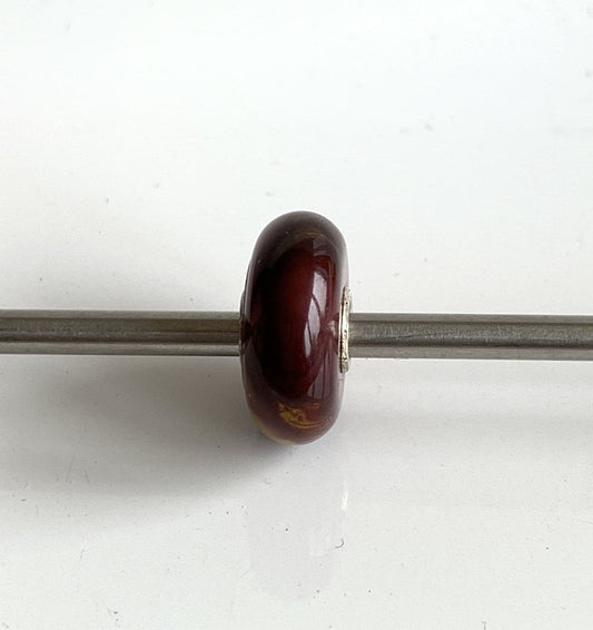 Reddy Brown Yellow Blemish Mookaite With White Flashes Trollbeads Bead