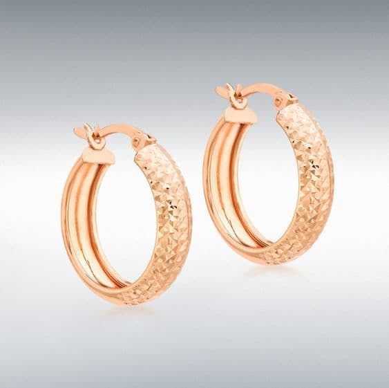 Rose Gold Round Hoop Earrings 19 mm