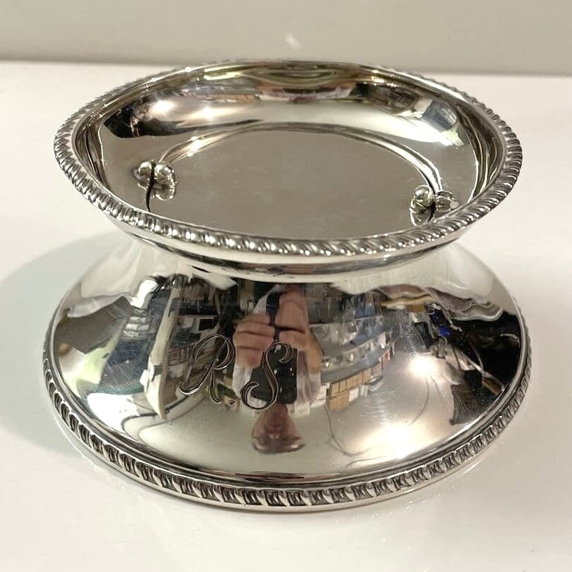 Round Sterling Silver Ash Tray - With A Removable Swivel Sterling Silver Top Piece - Pre Loved