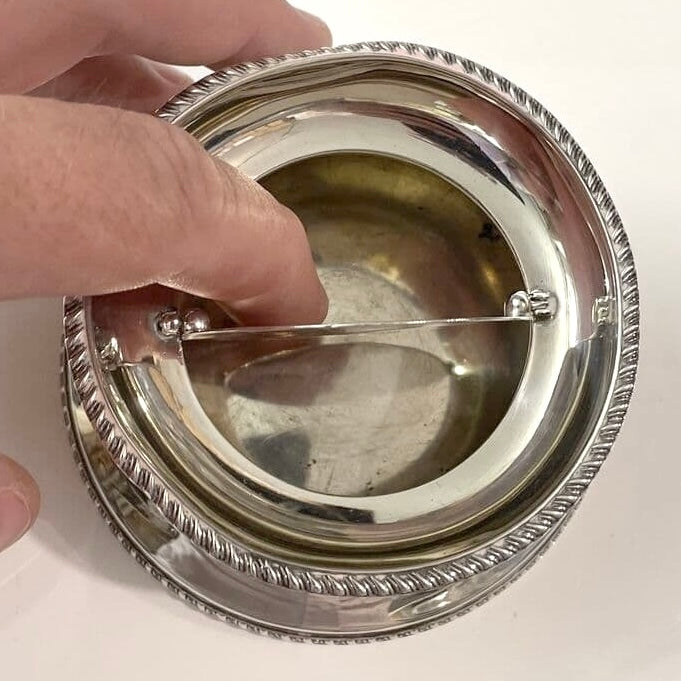 Round Sterling Silver Ash Tray - With A Removable Swivel Sterling Silver Top Piece - Pre Loved