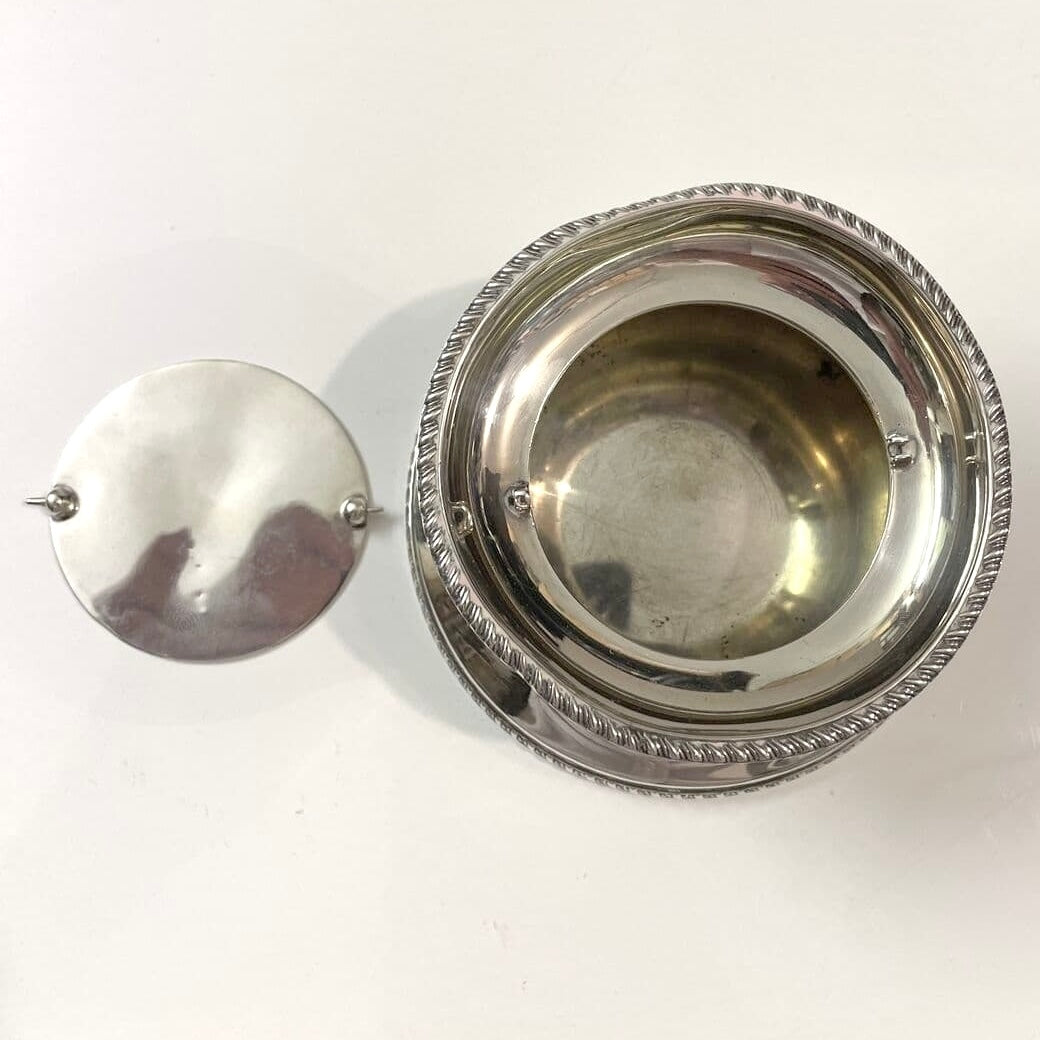 Round Sterling Silver Ash Tray - With A Removable Swivel Sterling Silver Top Piece - Pre Loved