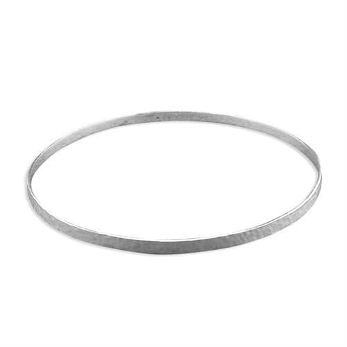 Solid sterling silver hammered patterned slave bangle