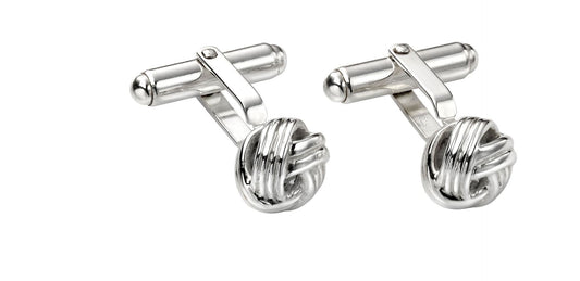 Solid sterling silver knot cufflinks