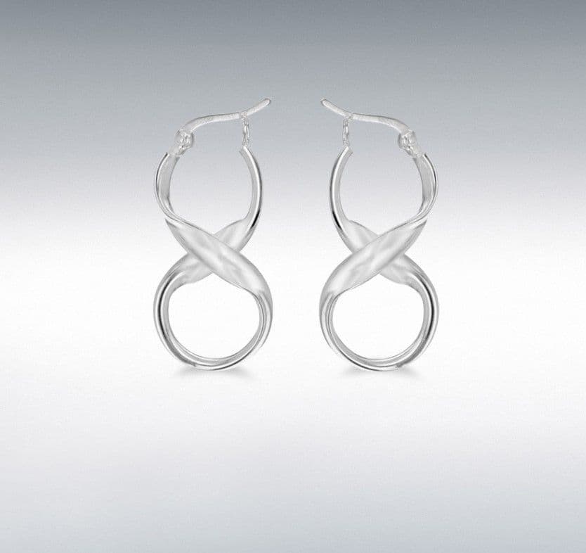 Sterling silver double twisted hoop earrings 32mm x 15 mm