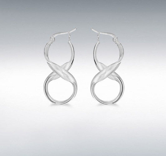 Sterling silver double twisted hoop earrings 32mm x 15 mm