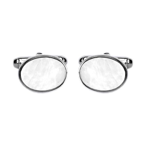 Sterling silver oval mother of pearl cufflinks T bar fitting