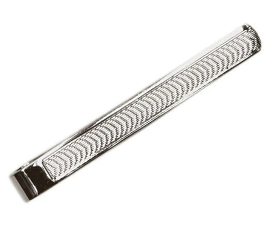 Sterling silver patterned tie bar clip