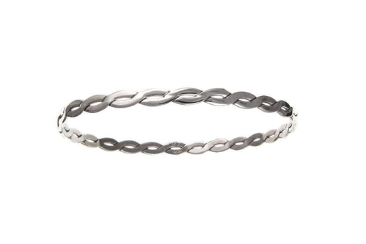 Sterling Silver Solid Twisted Slave Bangle