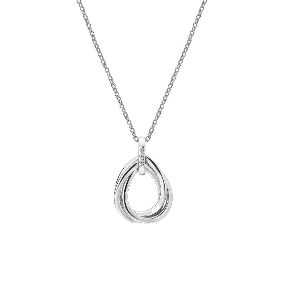 Teardrop Pear Shaped Sterling Silver Trio Necklace Pendant DP779