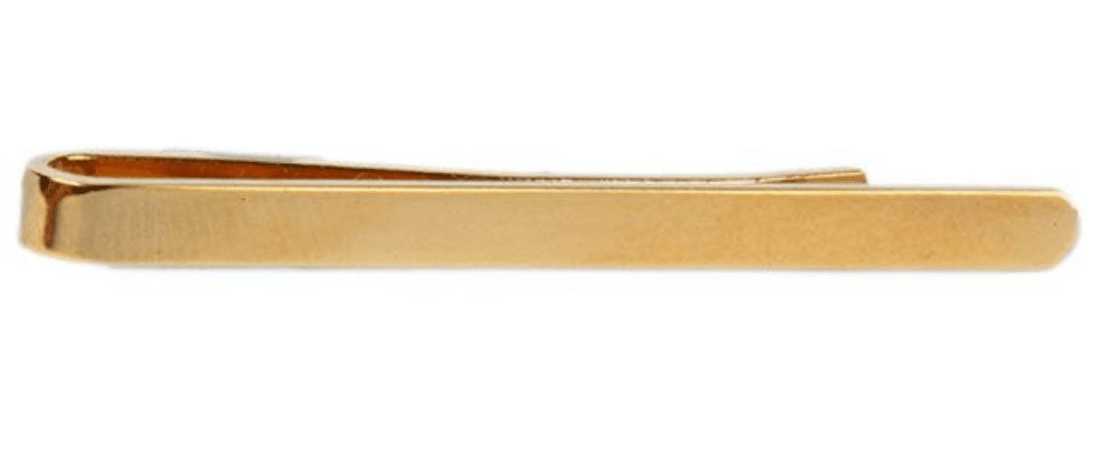 Tie Bar Gold Plated Plain Polished Tie Slide Clip