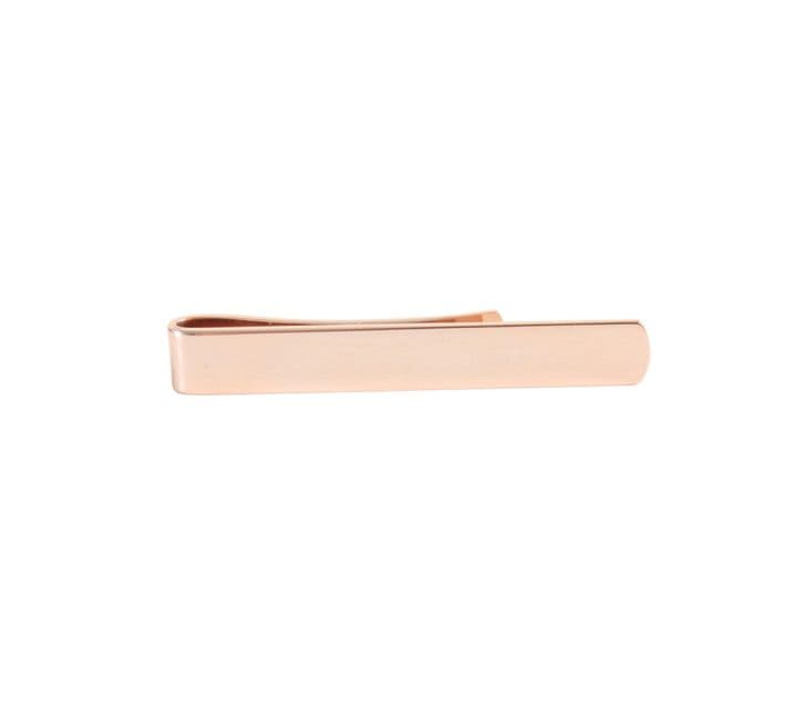 Tie Bar Rose Gold Plated Skinny Tie Slide Clip