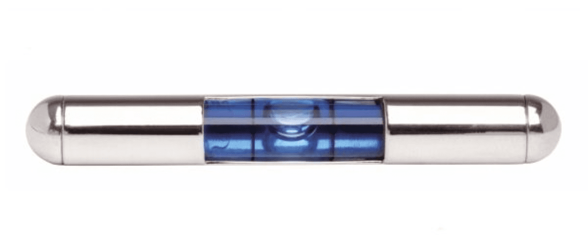 Tie Bar Silver Plated Blue Spirit Level Design Tie Slide Clip