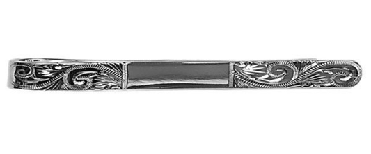 Tie Bar Sterling Silver Engraved With Centre Space