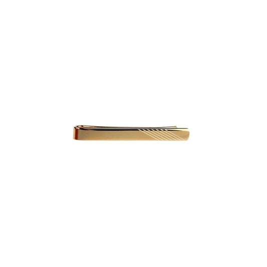 Tie clip bar gold plated striped