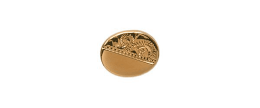 Tie Pin Gold Plated Oval Half Engraved Tie Tac