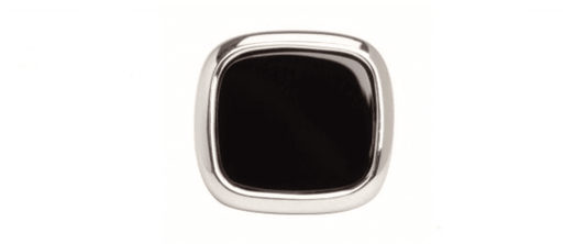 Tie Pin Silver Plated Cushion Shaped Black Onyx Tie Tac