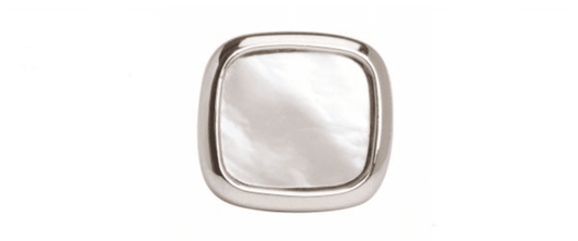 Tie Pin Silver Plated Cushion Shaped Mother Of Pearl Tie Tac