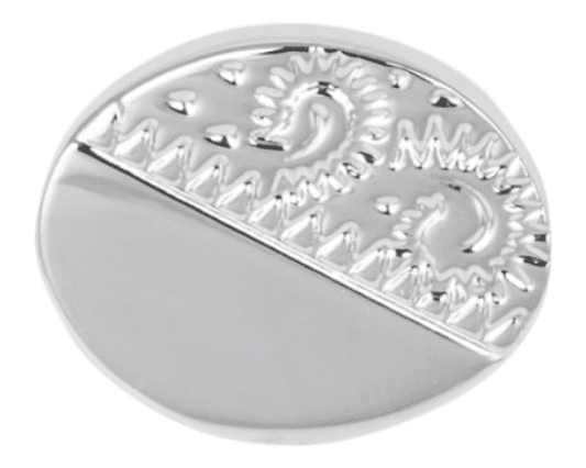 Tie Pin Silver Plated Oval Half Engraved Tie Tac